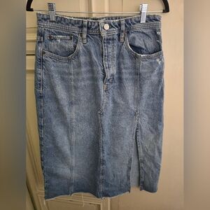 FREE PEOPLE Denim Skirt with Front Slit Size 29